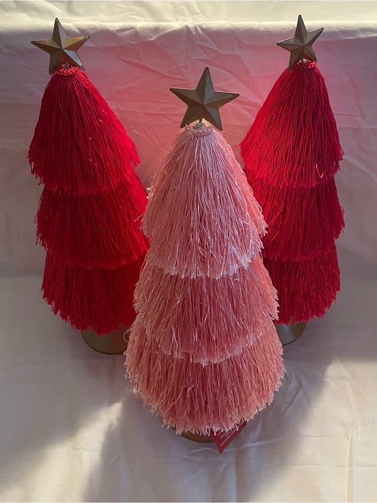 Ashland Other - NWT 3 Ashland Berry Jolly Tassel Tabletop Trees w/ gold star